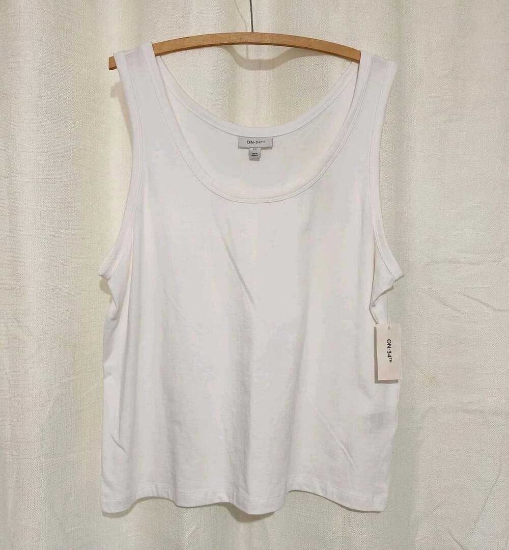On 34th Women's Tank Top White Size XXL NWT